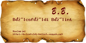 Bölcsföldi Bálint névjegykártya