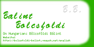 balint bolcsfoldi business card